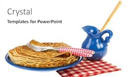  Presentation with syrup - Beautiful PPT theme featuring plate-with-stack-of-pancakes backdrop and a white colored foreground