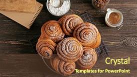  Presentation with table meal plan for osteotphorosis - Audience pleasing slide set consisting of plate with tasty cinnamon buns backdrop and a tawny brown colored foreground