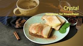  Presentation with cinnamon - PPT layouts with plate with tasty cinnamon toasts background and a  colored foreground
