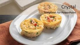  Presentation with muffins - Slide set featuring plate with tasty egg muffins background and a  colored foreground