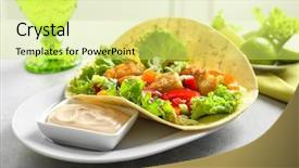  Presentation with taco - Slide deck consisting of plate with tasty fish taco background and a  colored foreground