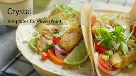  Presentation with fish tacos - Slide deck enhanced with plate with tasty fish tacos background and a yellow colored foreground