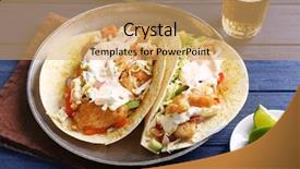  Presentation with fish tacos - PPT layouts with plate with tasty fish tacos background and a  colored foreground