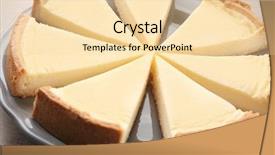  Presentation with cheesecake - Slide deck with plate with tasty homemade cheesecake background and a lemonade colored foreground