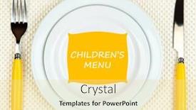  Presentation with tablecloth - PPT theme consisting of plate-with-text-children-s background and a blonde colored foreground