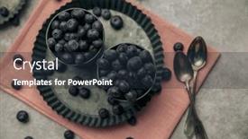  Presentation with kitchen towel - PPT theme having plate-with-two-bowls background and a wine colored foreground