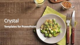  Presentation with brussel - Slide deck enhanced with plate with yummy brussel sprouts background and a violet colored foreground
