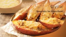  Presentation with sweet potato - PPT theme with yummy stuffed sweet potato background and a yellow colored foreground