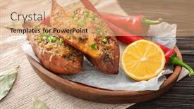  Presentation with sweet potato - Amazing theme having yummy stuffed sweet potato backdrop and a coral colored foreground