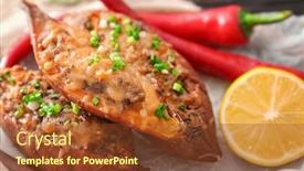  Presentation with sweet potato - Slides having yummy stuffed sweet potato background and a tawny brown colored foreground