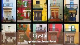  Presentation with canada - Slides enhanced with happy little girl in santa s hat makes horns to her parents while her father taking christmas photo on mobile phone background and a coral colored foreground.