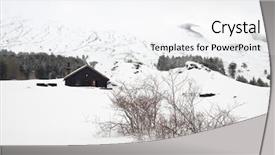  Presentation with refuge - Cool new slides with refugge - thorn bushes in snow capped backdrop and a sky blue colored foreground