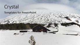  Presentation with refuge - Slides enhanced with refugge - snow capped galvarina plateau background and a light gray colored foreground