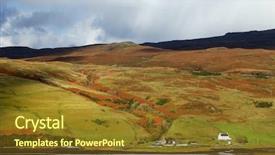  Presentation with summit - Presentation theme featuring plateau summit - autumn colours in cuilin mountains background and a  colored foreground