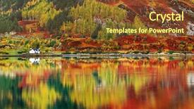  Presentation with scotland - PPT theme enhanced with plateau summit - autumn colours in highlands scotland background and a tawny brown colored foreground