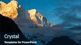  Presentation with snow mountain - Colorful presentation enhanced with plateau summit - close up snow mountain backdrop and a navy blue colored foreground