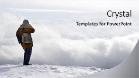  Presentation with summit - PPT layouts enhanced with plateau summit - photographer background and a sky blue colored foreground