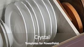  Presentation with secure drawer - Audience pleasing slides consisting of plates in drawer on kitchen backdrop and a  colored foreground