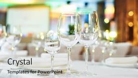  Presentation with catering - Slide set consisting of plates in restaurant before event background and a light gray colored foreground