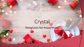  Presentation with shape heart - PPT theme enhanced with plates in shape of heart background and a lemonade colored foreground