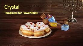  Presentation with hanukkah - PPT theme consisting of plates spinning - beautiful composition for hanukkah background and a wine colored foreground