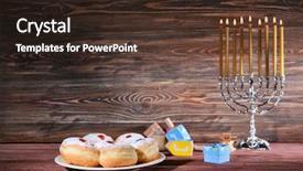  Presentation with spinning - PPT theme consisting of plates spinning - beautiful composition for hanukkah background and a wine colored foreground
