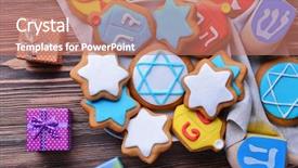  Presentation with hanukkah - Presentation theme enhanced with plates spinning - beautiful composition for hanukkah background and a coral colored foreground