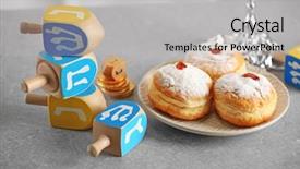  Presentation with composition of earth - PPT layouts consisting of plates spinning - composition of tasty donuts background and a light gray colored foreground