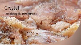  Presentation with chicken - Presentation theme featuring plates spinning - marinade chicken fillet background and a coral colored foreground