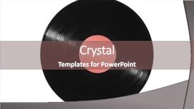  Presentation with vinyl record - Amazing presentation having plates spinning - old vinyl record isolated backdrop and a violet colored foreground