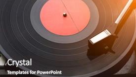  Presentation with audio - Colorful slide deck enhanced with plates spinning - photography of music audio player backdrop and a tawny brown colored foreground