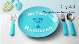  Presentation with hanukkah - Cool new slides with plates spinning - plate with text my first backdrop and a arctic colored foreground