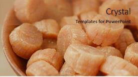  Presentation with dry - Beautiful PPT layouts featuring plates spinning - traditional dry scallop backdrop and a coral colored foreground