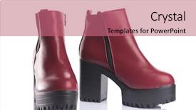  Presentation with boot camp boots - Slide set having platform boots with chunky heels background and a coral colored foreground
