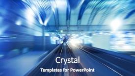  Presentation with maglev train high speed way - Slides having high speed train entering station background and a ocean colored foreground