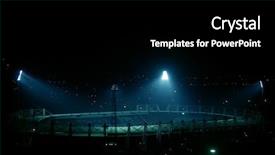  Presentation with stadium - PPT theme with image of stadium at night background and a black colored foreground