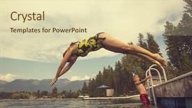  Presentation with lake dock - PPT layouts having off the dock of lake background and a soft green colored foreground