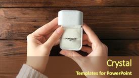  Presentation with engagement - Beautiful presentation design featuring platinum - woman holding box with luxury backdrop and a tawny brown colored foreground