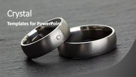  Presentation with wedding rings - PPT theme featuring platinum wedding rings background and a gray colored foreground