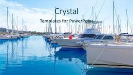  Presentation with marina - Presentation theme featuring platja de alcudia marina in mallorca majorca at balearic islands of spain background and a cool aqua colored foreground