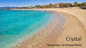  Presentation with santa - Presentation theme consisting of platja horta santa maria beach background and a coral colored foreground