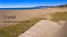  Presentation with catholic history santa maria - Colorful presentation theme enhanced with platja horta santa maria beach backdrop and a coral colored foreground
