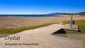  Presentation with santa - Theme having platja horta santa maria beach background and a coral colored foreground