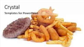  Presentation with food habit - PPT theme enhanced with plato - closeup of a tray background and a white colored foreground