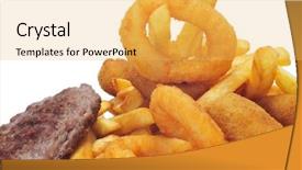 Presentation with french fries - PPT theme featuring platon - closeup of a spanish combo background and a yellow colored foreground