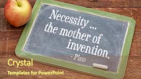  Presentation with invention - Presentation theme featuring platon - necessity - the mother background and a tawny brown colored foreground