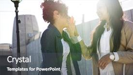  Presentation with sister - Slide set featuring platon - telling a secret to her background and a  colored foreground