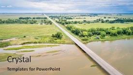  Presentation with river valley - PPT theme consisting of platte river valley near kearney background and a coral colored foreground