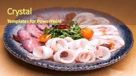  Presentation with vodka - Theme consisting of platter - a snack under vodka background and a tawny brown colored foreground