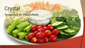  Presentation with dip - Cool new PPT theme with platter of assorted fresh vegetables backdrop and a lemonade colored foreground